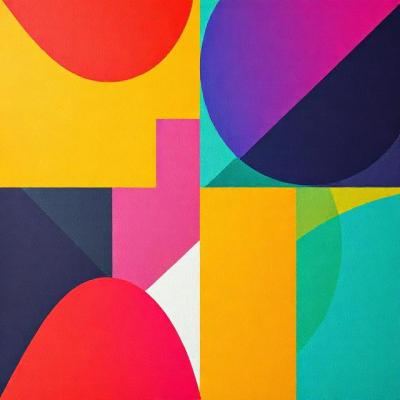 Vibrant abstract geometric printable posters collage